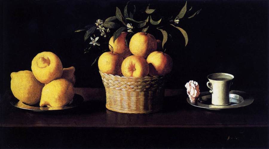 Francisco de Zurbarán, Still Life with Lemons, Oranges and a Rose
