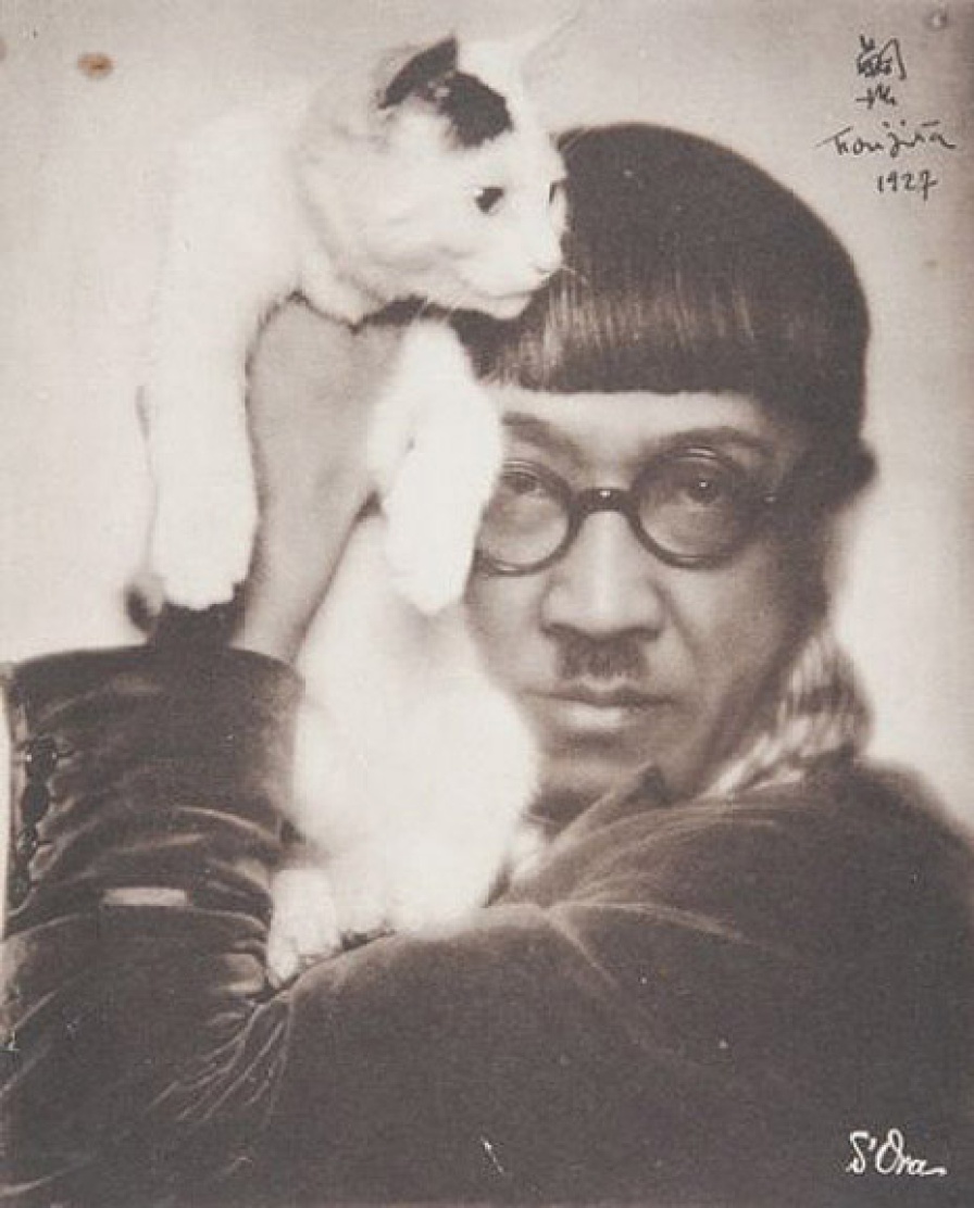 Dora Kalmus, Foujita et son chat, 1935